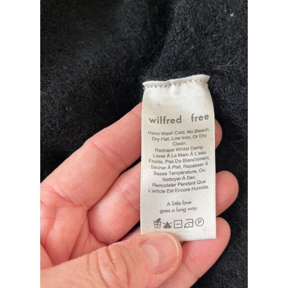 Wilfred Free Alpaca Wool Blend Longline Cardigan Black Oversized Cozy Fall Layer - Picture 11 of 13